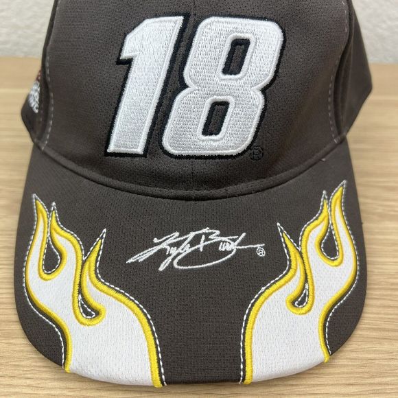 NASCAR Kyle Busch #18 Baseball Dad Cap Brown Hat - Picture 4 of 9